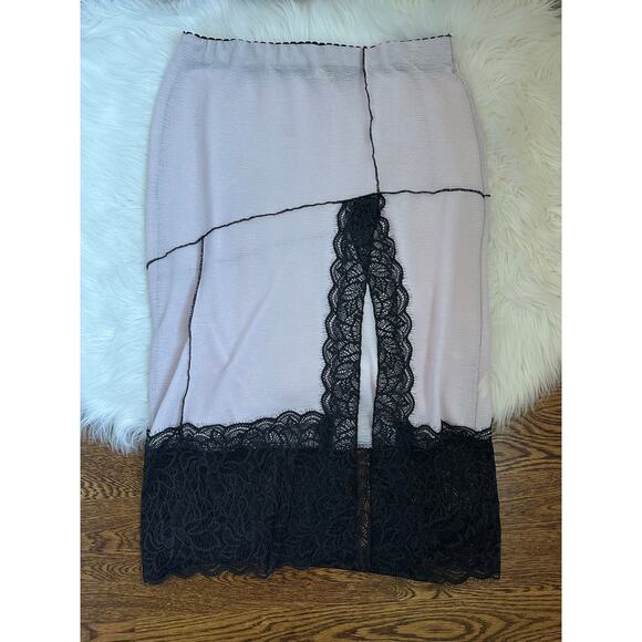 Free People Other - Free People Into You Orchid Black Lace Half Column Slip NEW
